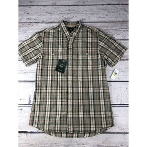 G.H‎ Bass Mens Short Sleeve Shirt Rock River Textures Size Medium Sea Spray NWT